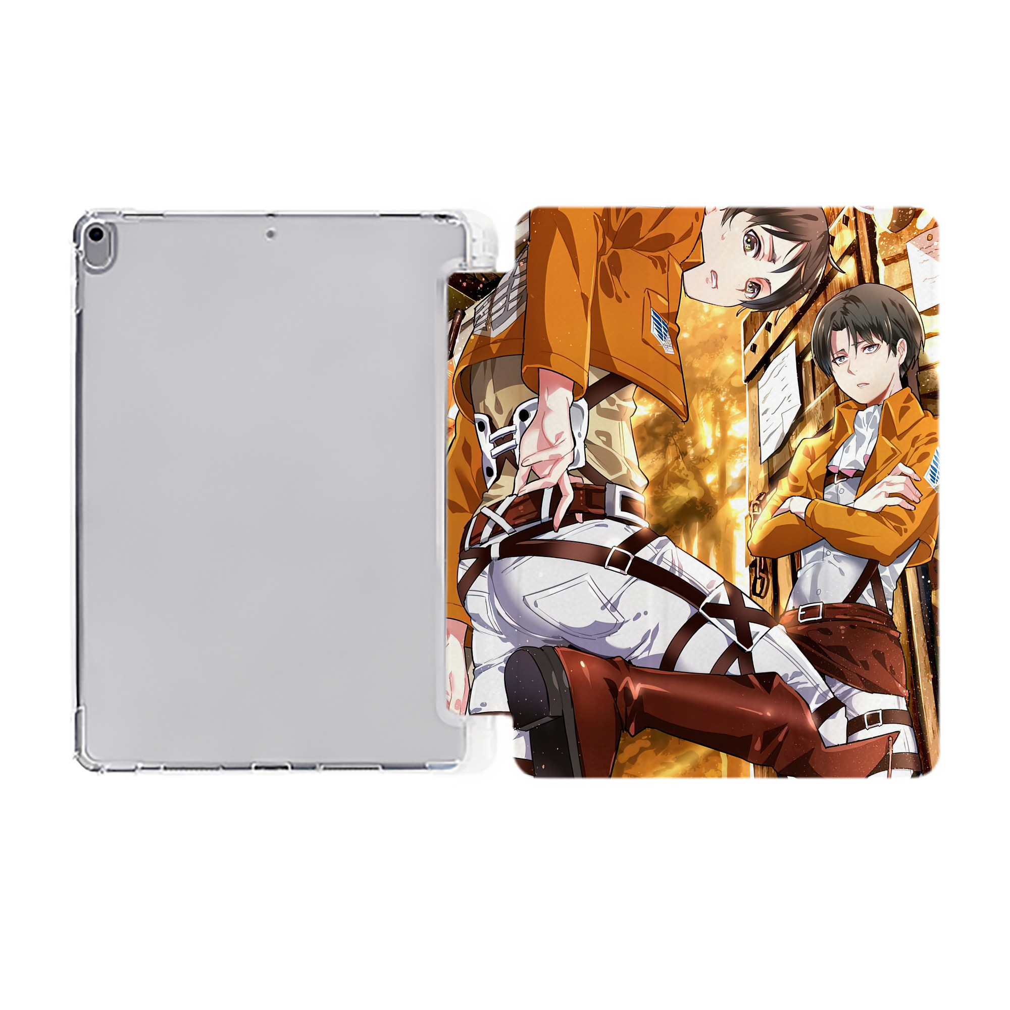 （画像用） 進撃の巨人 Attack on Titan IPad ケース ペン収納付き 三つ折りスタンド PUレザー×シリコン 対応機種9.5/10.5/10.9インチ